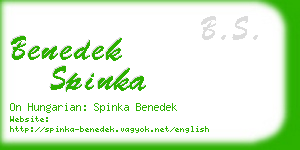 benedek spinka business card
